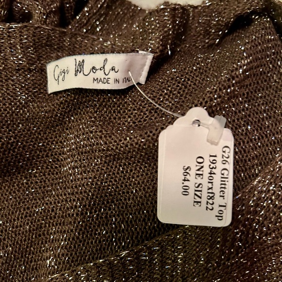 Gigi Modal ALIOCHA SPARKLE LIGHT KNIT Chocolate 3/4 Sleeve Dressy Top OS - Picture 13 of 15